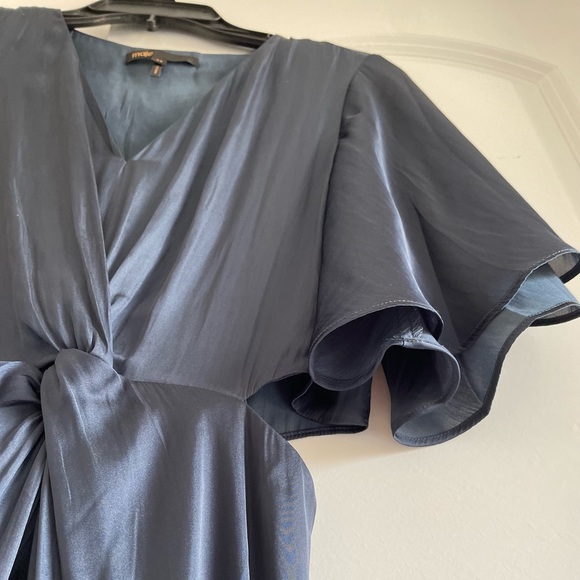 Maje FLOWING SATIN SCARF DRESS - Picture 9 of 15